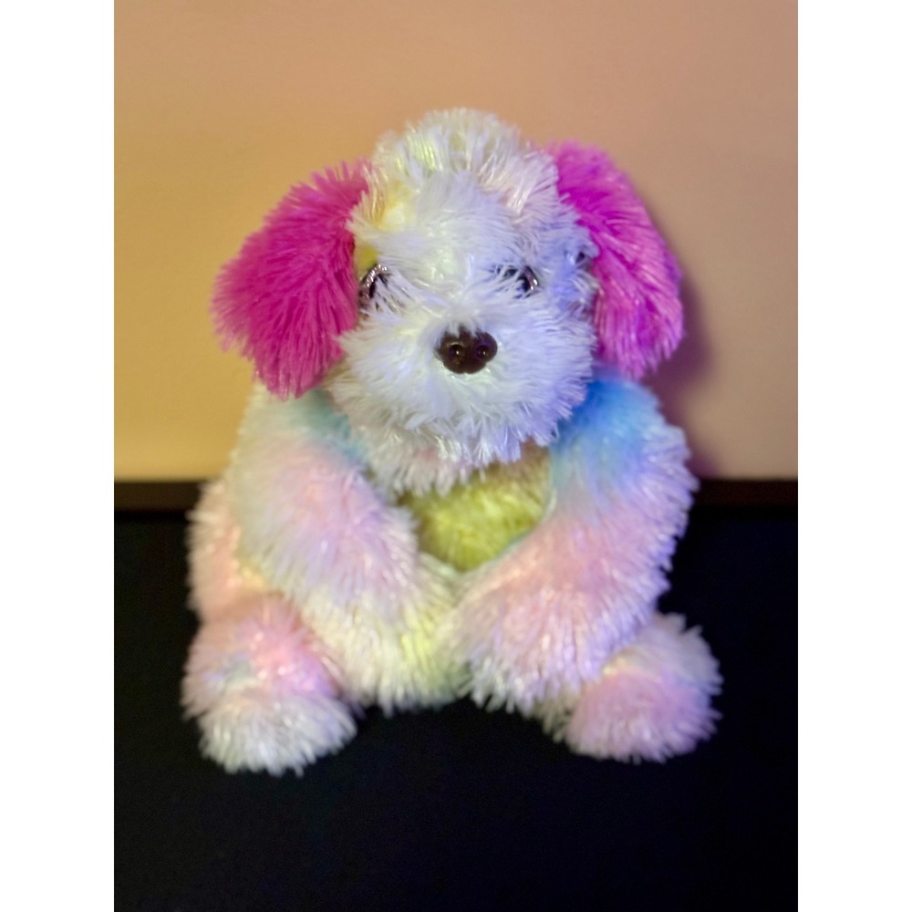 Ty Classics Yodeler Dog Rainbow Pastel Floppy Plush Sparkle Eyes 14" Puppy